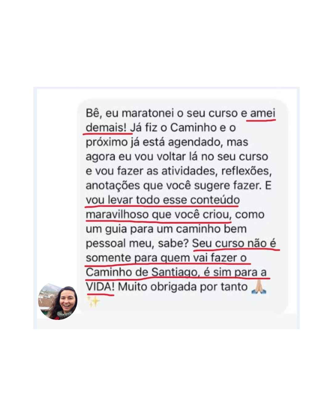Depoimento aluno Eu Caminho